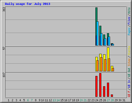 Daily usage for July 2013