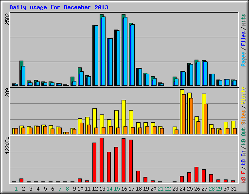 Daily usage for December 2013