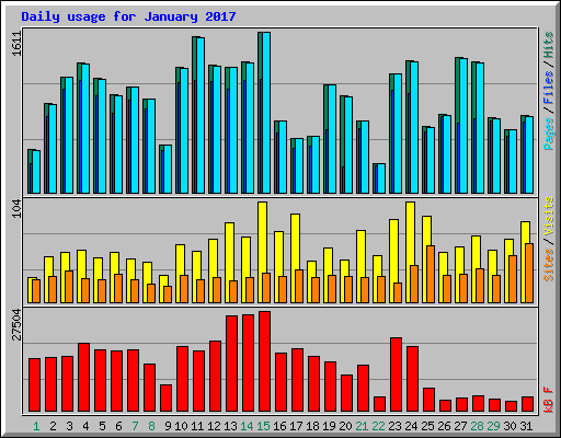 Daily usage for January 2017