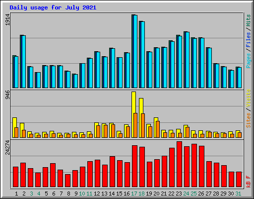 Daily usage for July 2021