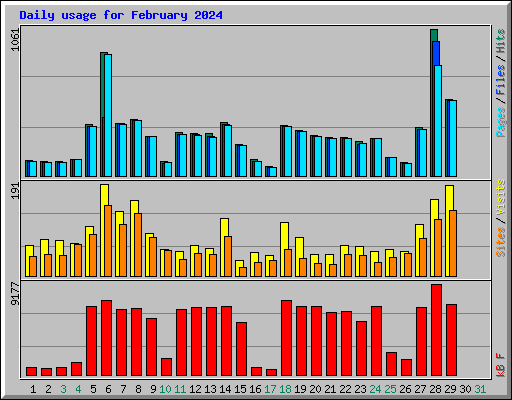 Daily usage for February 2024