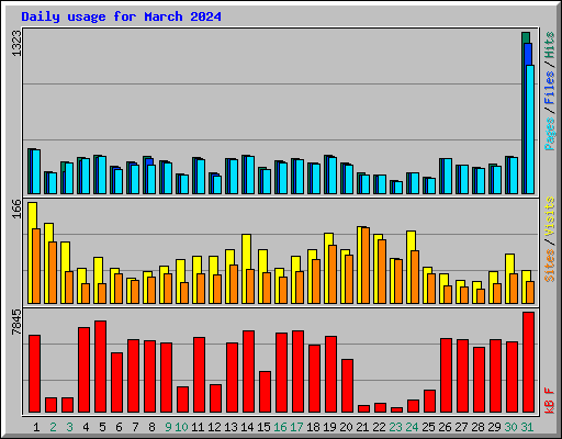 Daily usage for March 2024