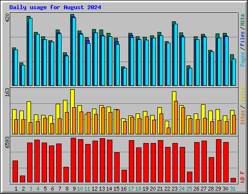 Daily usage for August 2024