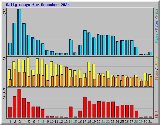 Daily usage for December 2024
