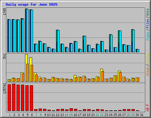 Daily usage for June 2025
