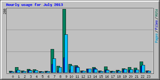 Hourly usage for July 2013