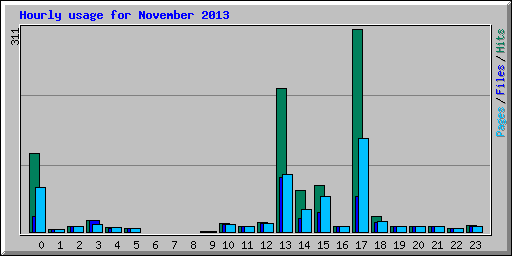 Hourly usage for November 2013