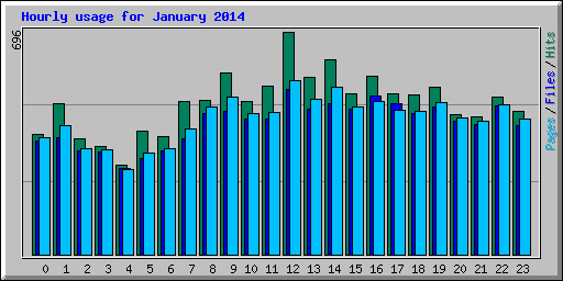 Hourly usage for January 2014