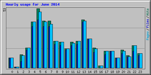 Hourly usage for June 2014