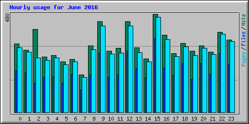 Hourly usage for June 2016