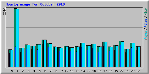 Hourly usage for October 2016