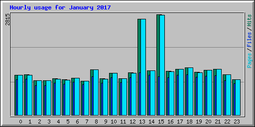 Hourly usage for January 2017