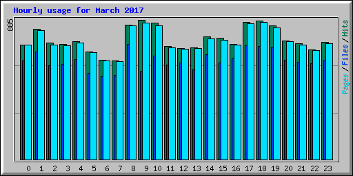 Hourly usage for March 2017