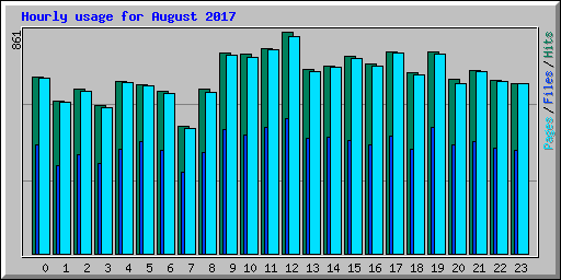 Hourly usage for August 2017