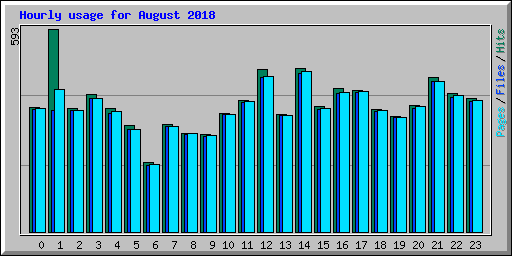 Hourly usage for August 2018