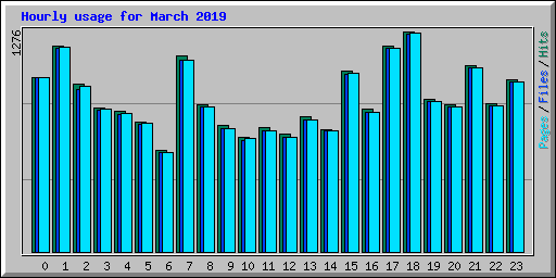 Hourly usage for March 2019