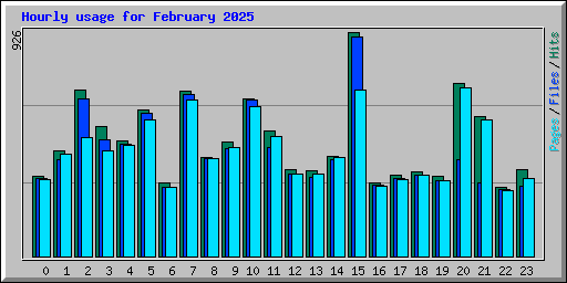 Hourly usage for February 2025